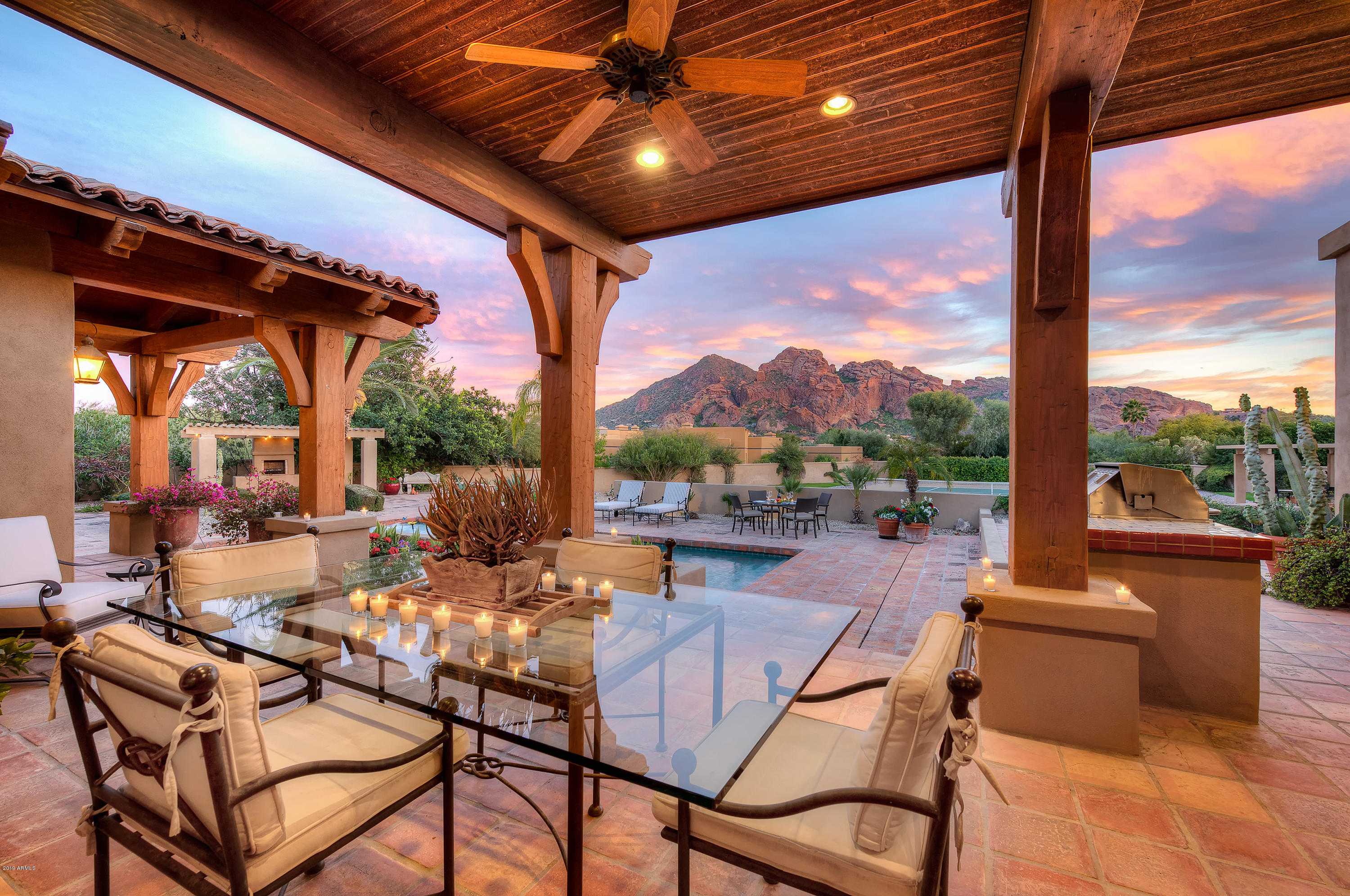 4641 East Pebble Ridge Road Paradise Valley, AZ 85253 - Photo 31 of 41 Outdoor Dining at Sunset