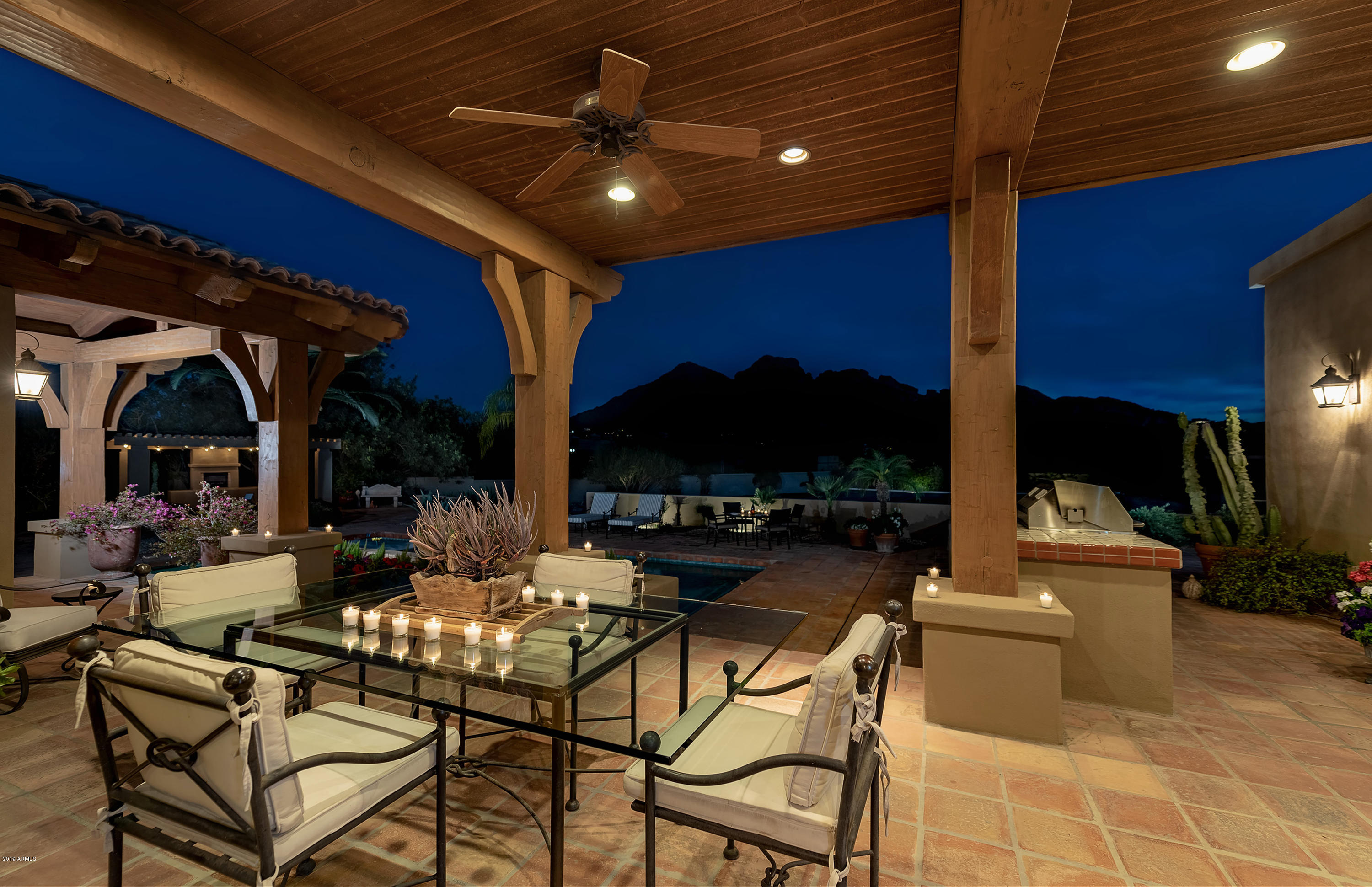 4641 East Pebble Ridge Road Paradise Valley, AZ 85253 - Photo 32 of 41 Outdoor Dining at Twilight