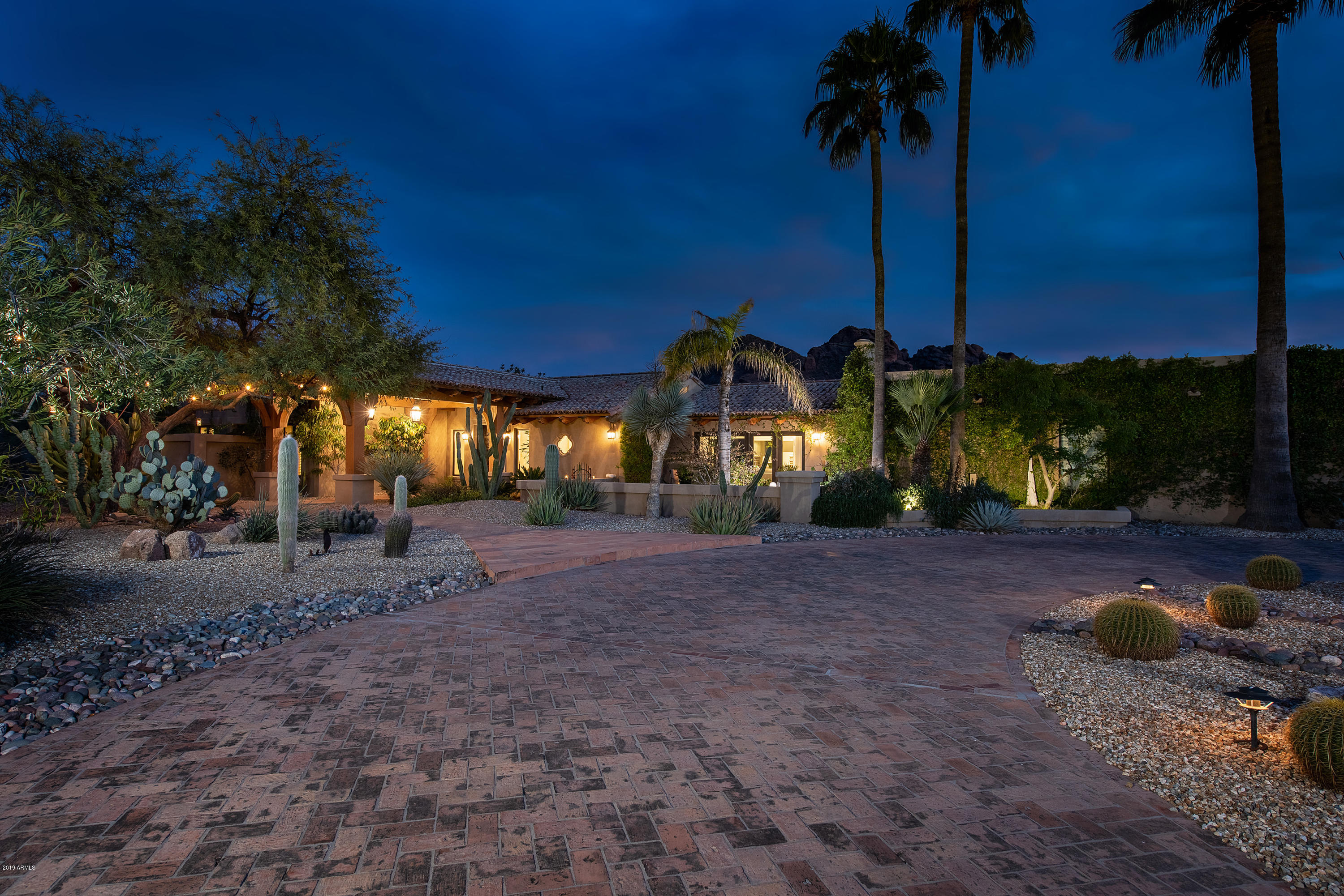 4641 East Pebble Ridge Road Paradise Valley, AZ 85253 - Photo 38 of 41 Front View at Twilight