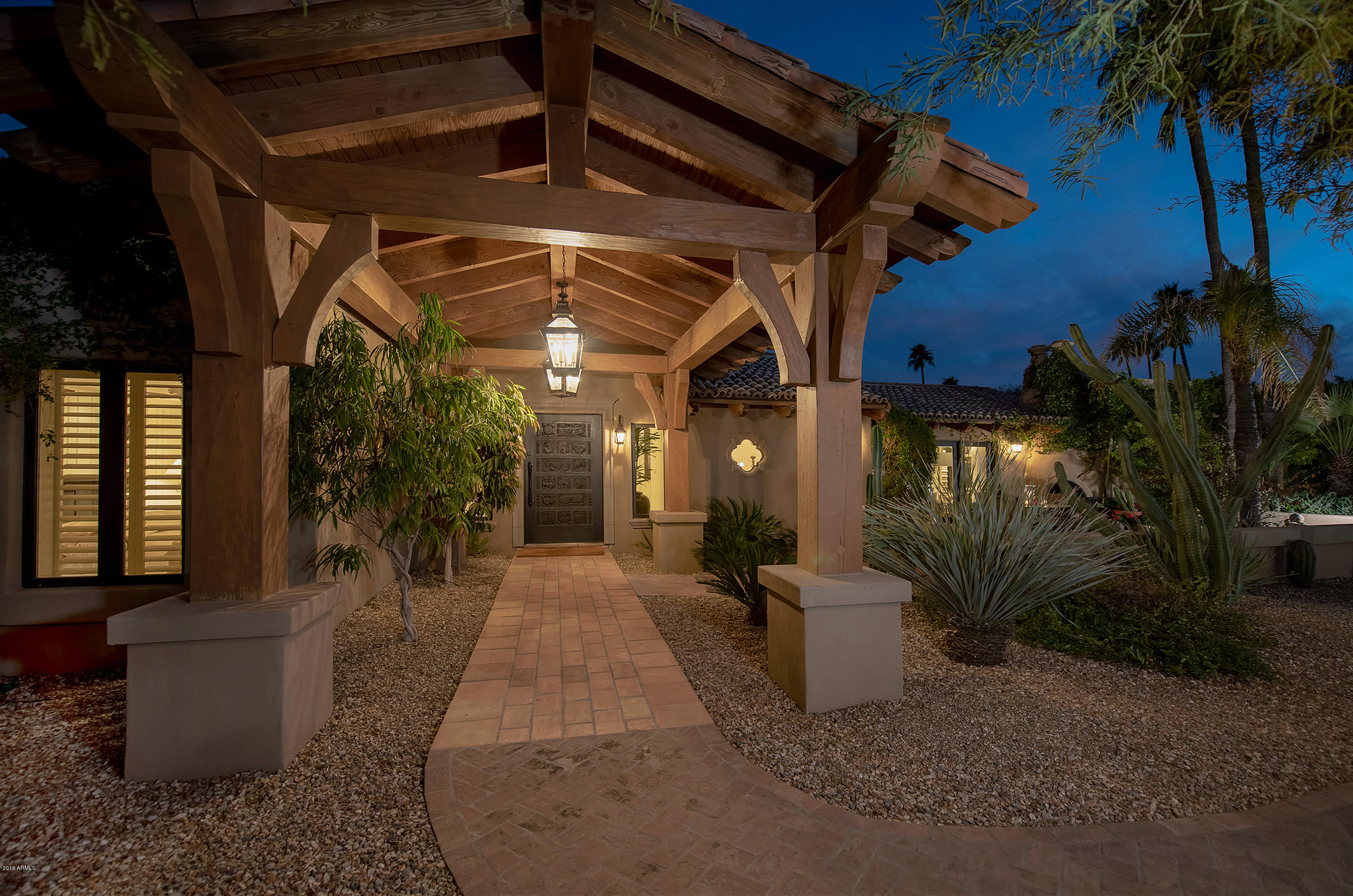 4641 East Pebble Ridge Road Paradise Valley, AZ 85253 - Photo 41 of 41 Front Walkway at Twilight