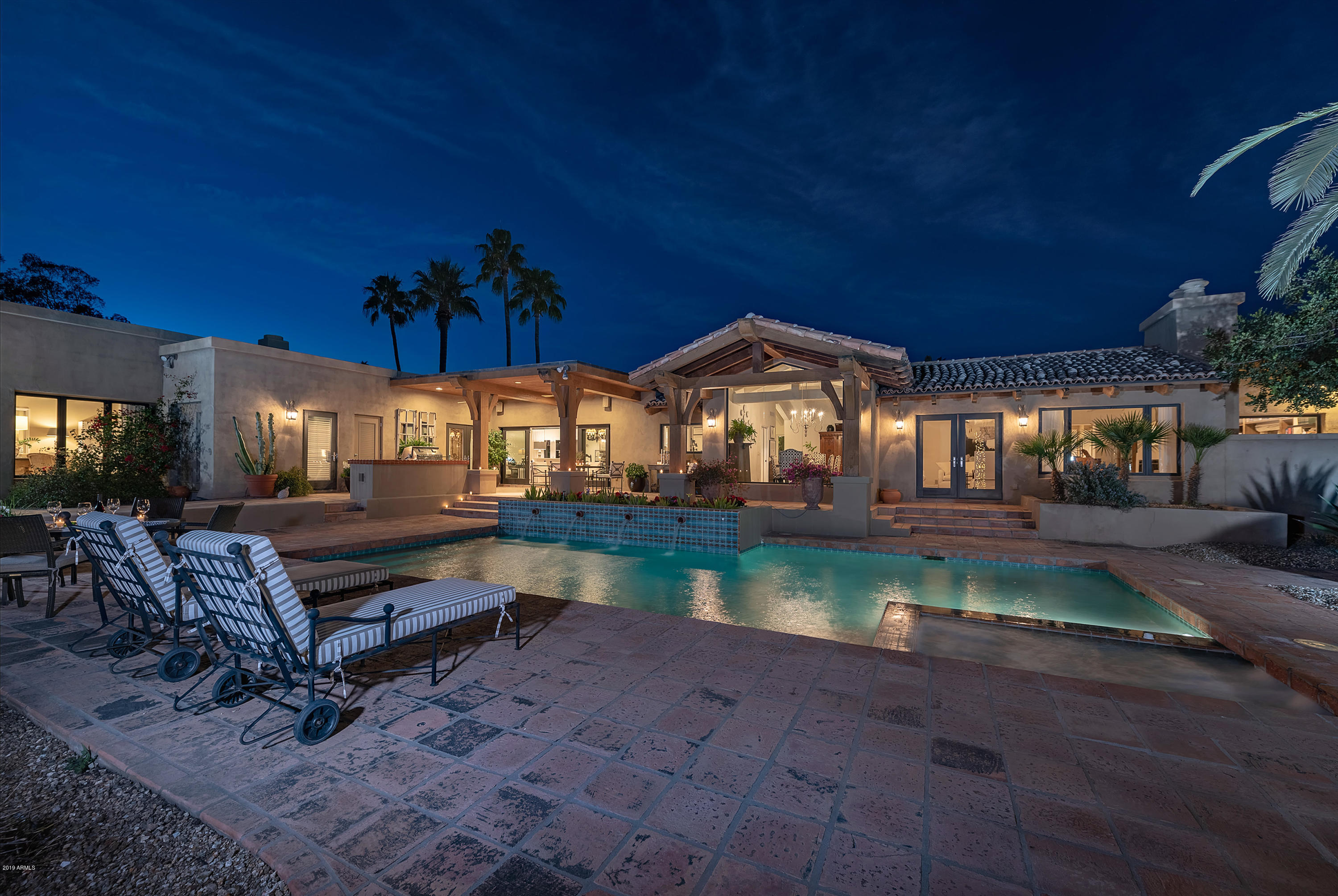 4641 East Pebble Ridge Road Paradise Valley, AZ 85253 - Photo 8 of 41 Exterior Side View at Twilight