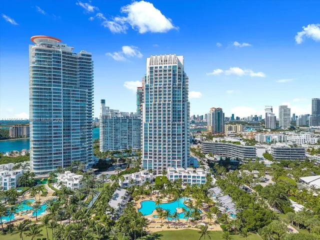 a city view with tall buildings