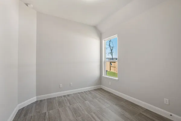 an empty room with a window