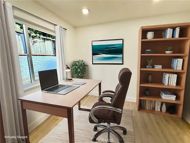 an empty room with a window