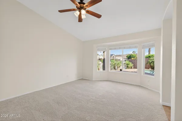 an empty room with a window