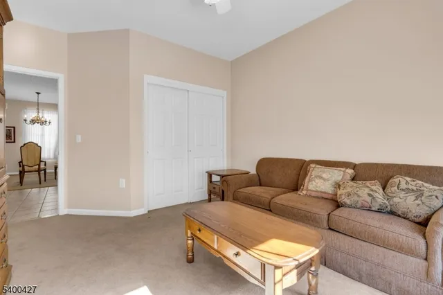 a living room with a couch and a coffee table