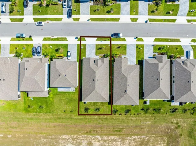 an aerial view of multiple houses