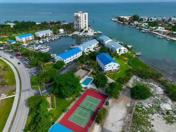 an aerial view of house with yard swimming pool and ocean view