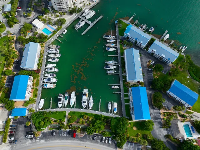 an aerial view of houses with yard