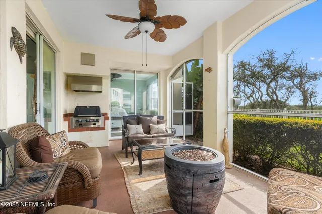 a view of a garden with a lake