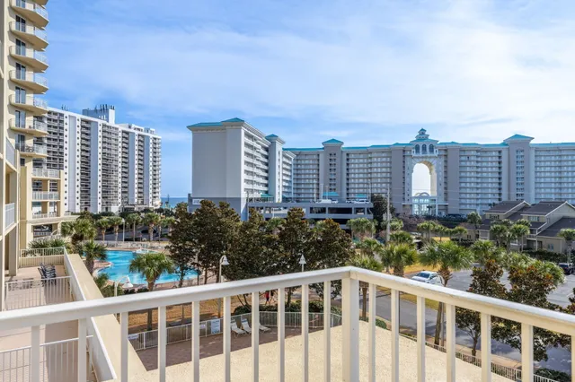 a view of a city that has tall buildings