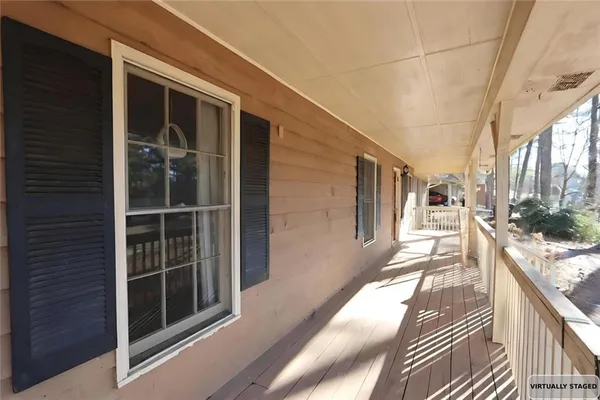 a view of a balcony