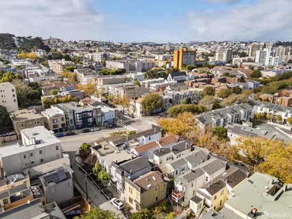 an aerial view of a city