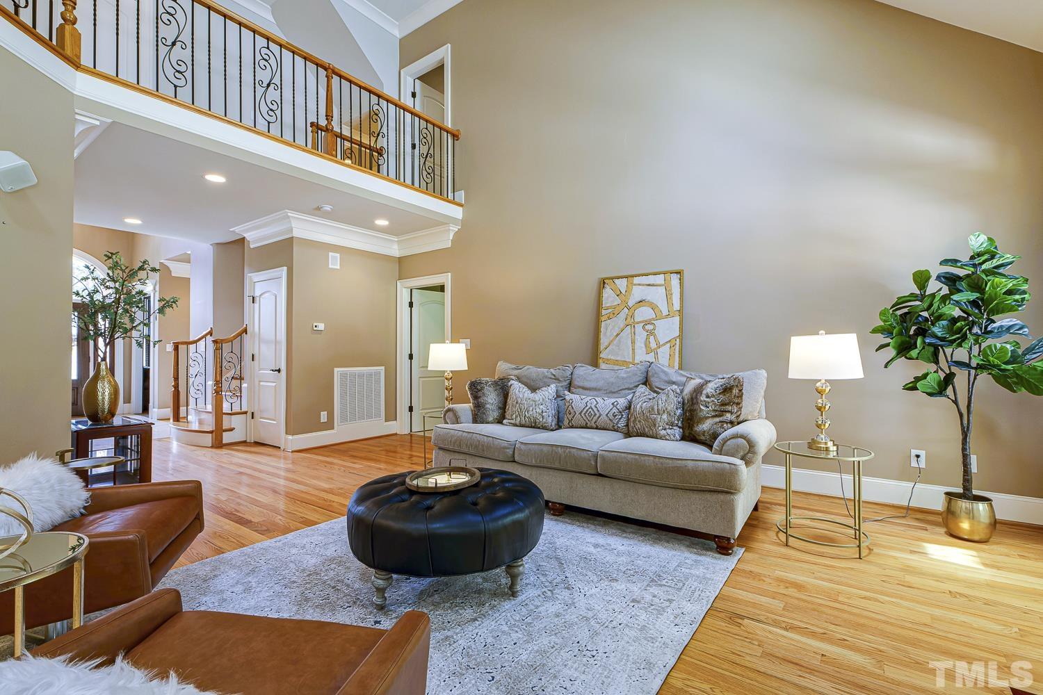 5201 Rathkeale Court Holly Springs, NC 27540 - Photo 12 of 46 a living room with furniture and a potted plant