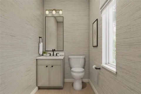 a bathroom with a double vanity sink and mirror with shower
