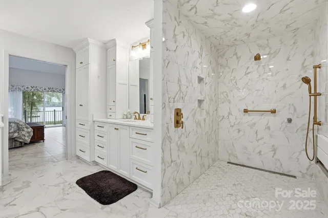 a bathroom with a shower