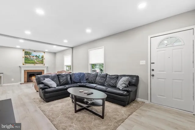 a living room with furniture and a couch