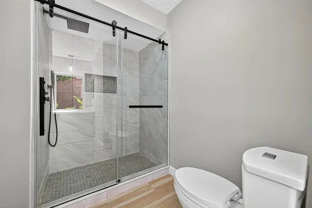 a view of an empty walk in closet