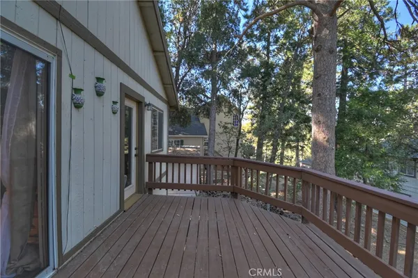 a view of a wooden deck