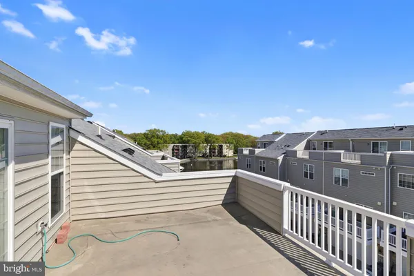 a view of a building from a balcony