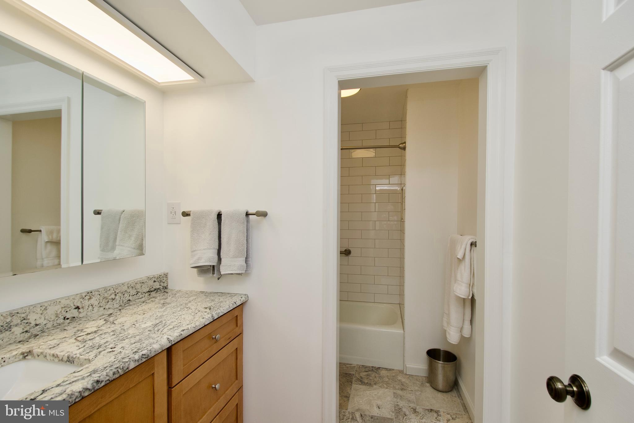 8005 Strauff Road, Unit 17 Towson, MD 21204 - Photo 25 of 49 a bathroom with a granite countertop sink and a mirror