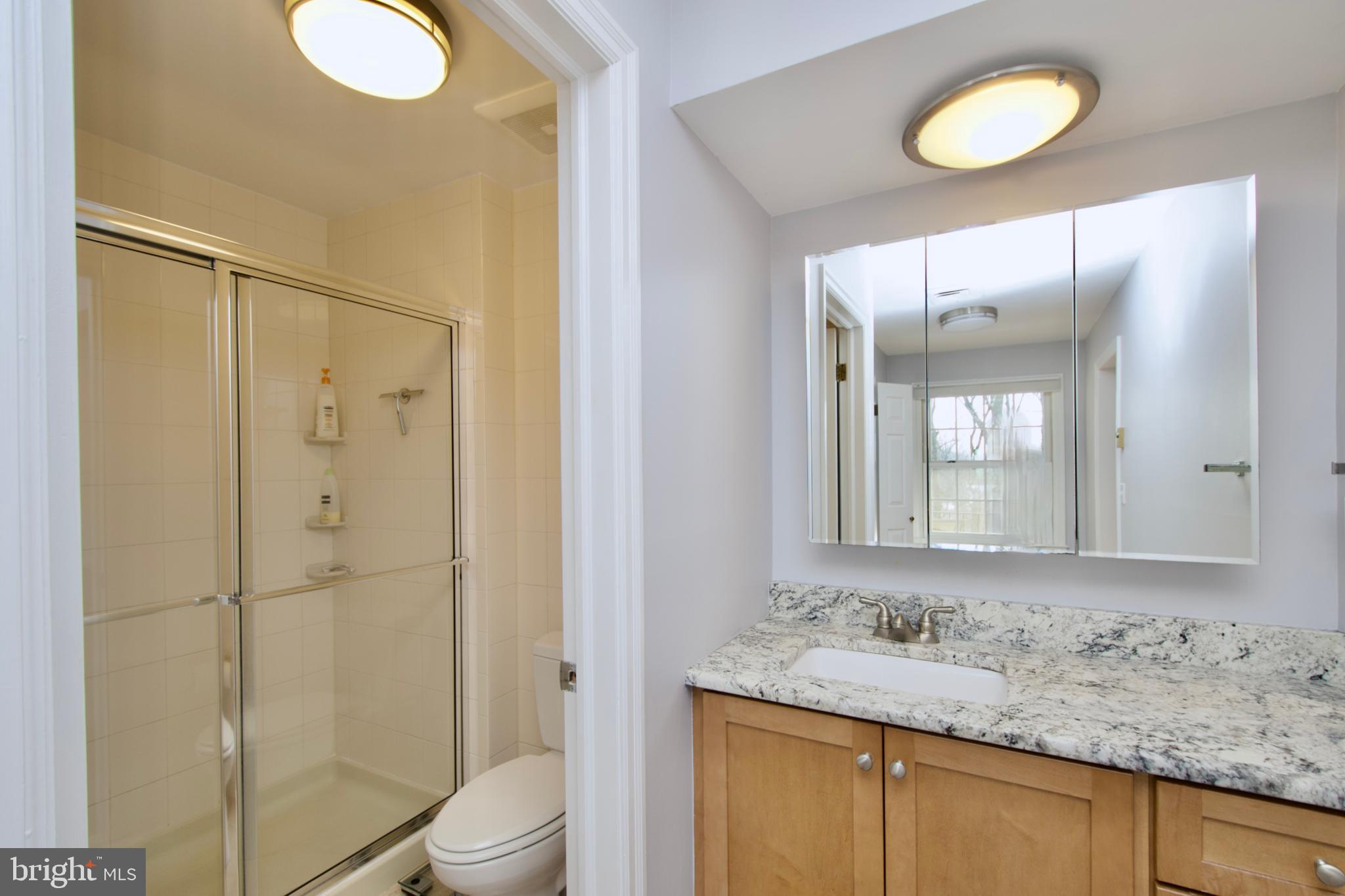 8005 Strauff Road, Unit 17 Towson, MD 21204 - Photo 35 of 49 a bathroom with a granite countertop sink toilet and shower