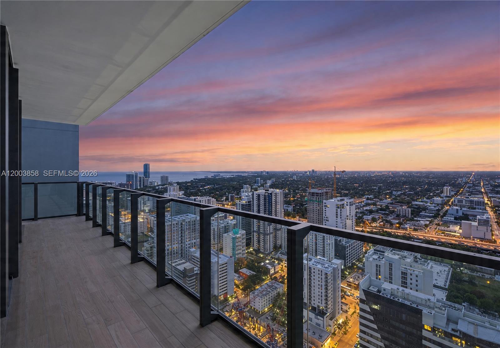 a view of a city from a balcony