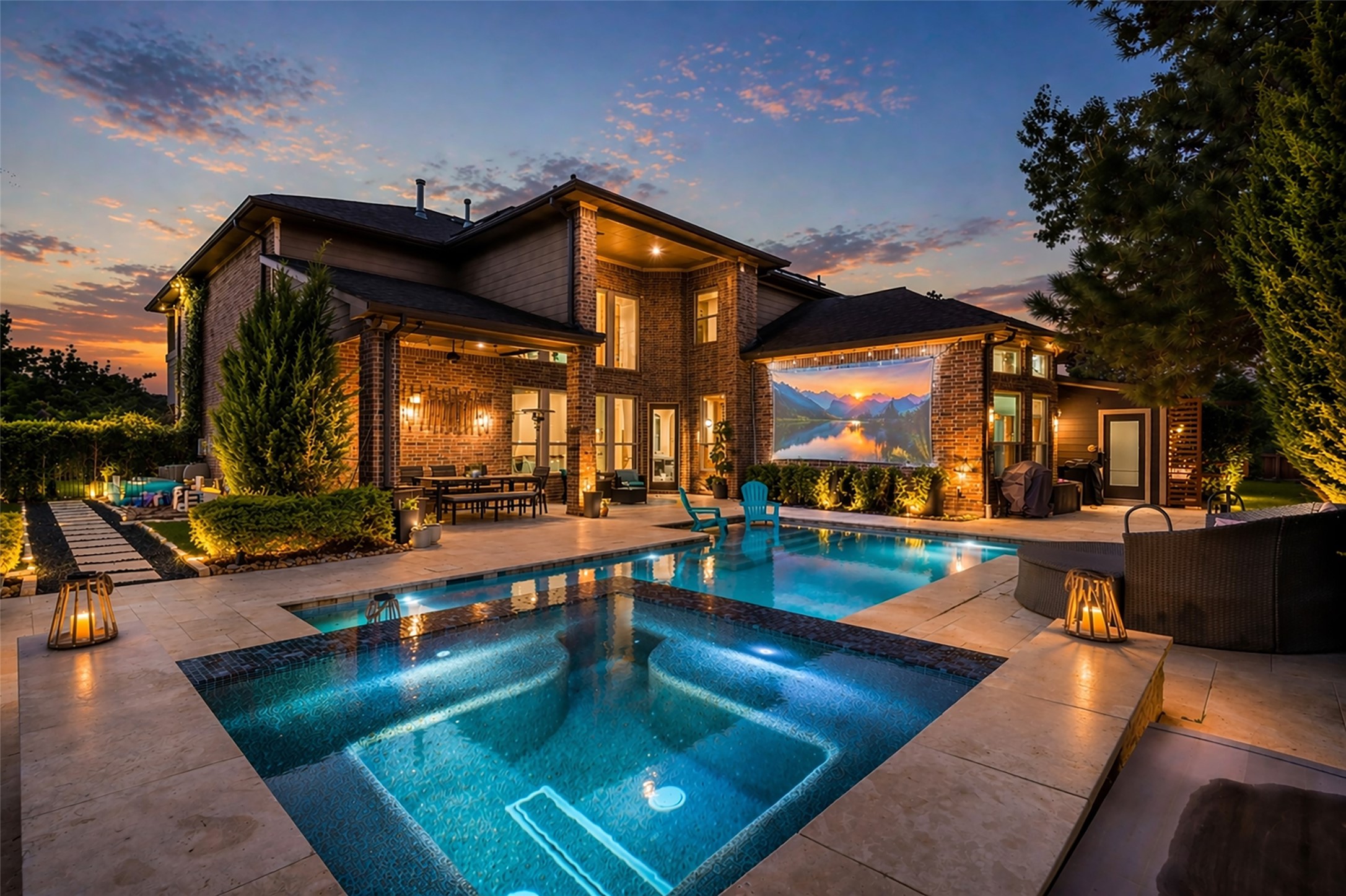 143 West Valera Ridge Place Spring, TX 77389 - Photo 40 of 50 Movie screen included in this dream pool area!