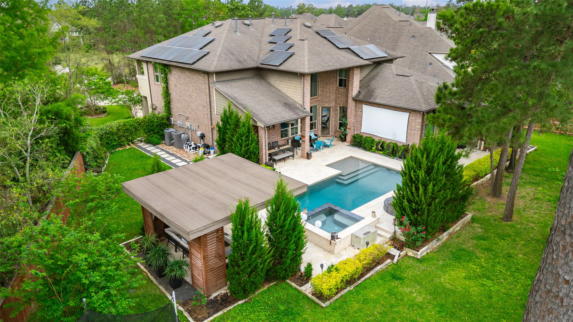 143 West Valera Ridge Place Spring, TX 77389 - Photo 48 of 50 a aerial view of a house with yard porch and furniture