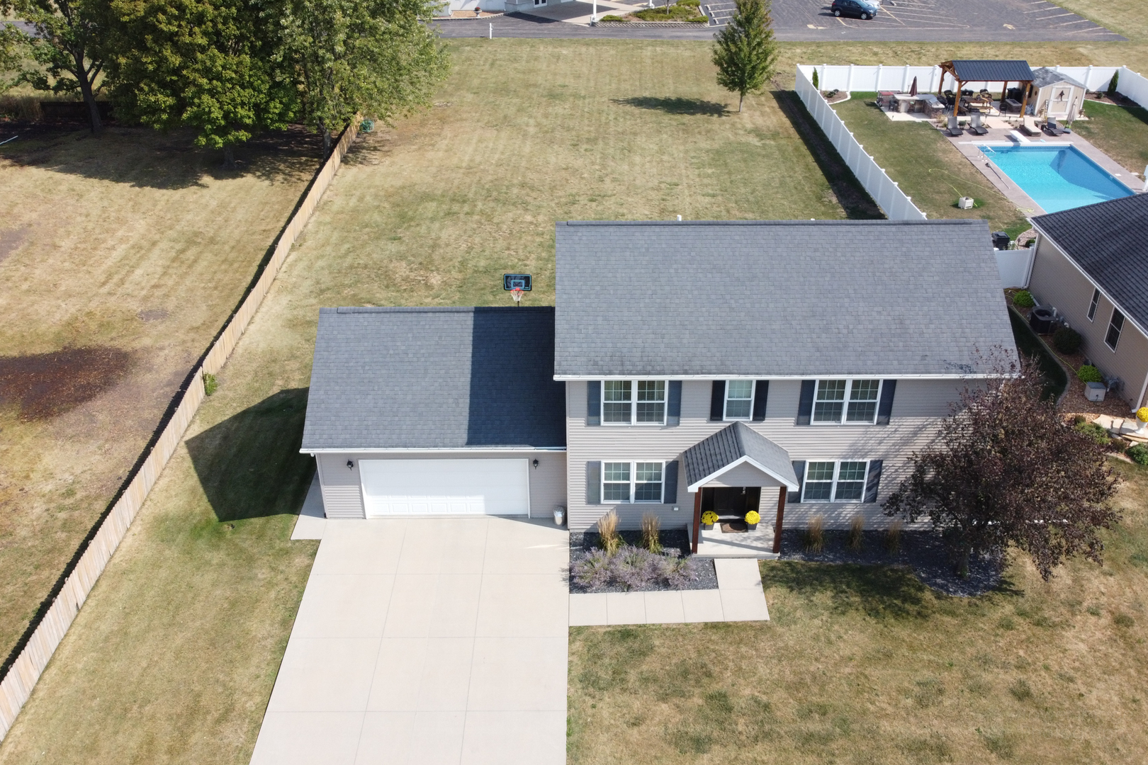 3421 Marquette Road Peru, IL 61354 - Photo 6 of 41 aerial view of a house with swimming pool