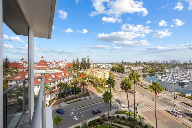 a view of a city with tall buildings