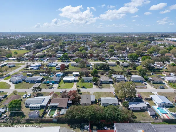 an aerial view of a city