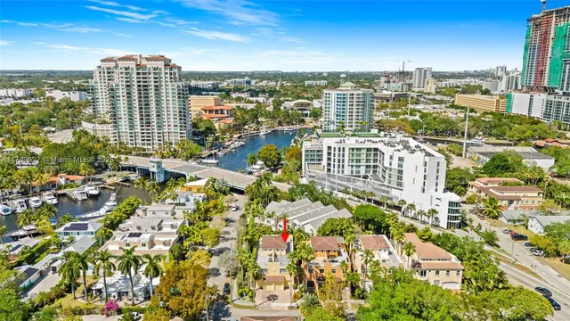 a view of a city with tall buildings