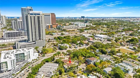 a view of a city with tall buildings