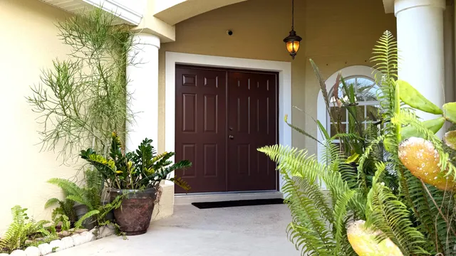 a view of a entryway door of the house