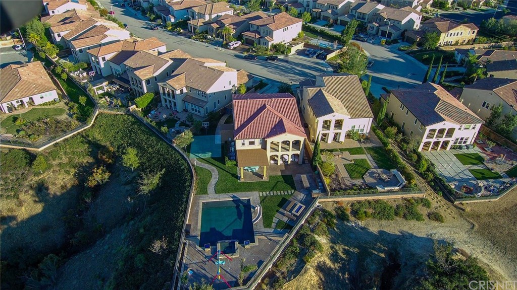 20855 Piazza Way Porter Ranch, CA 91326 - Photo 34 of 38 an aerial view of residential houses and outdoor space