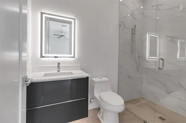 an empty room with windows and view