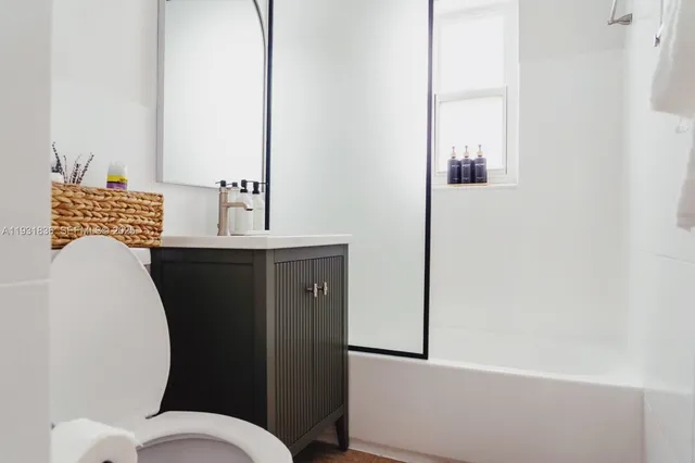 a workspace with furniture and wooden floor