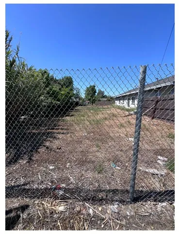 a view of a yard with a tree