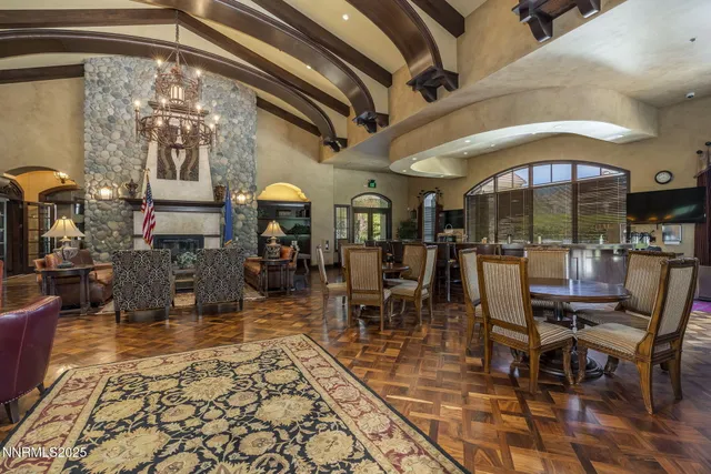 a view of a big room with dining area