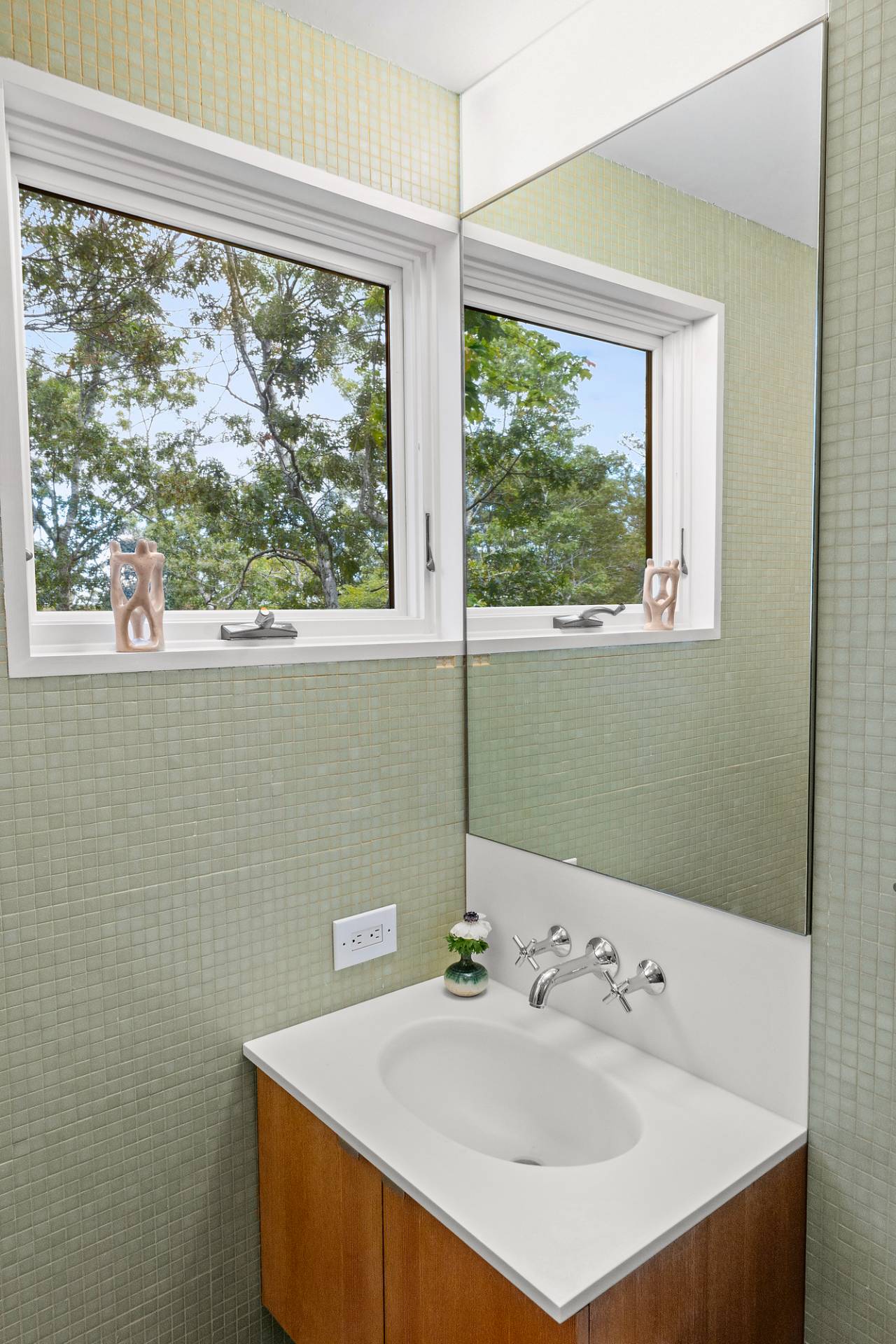 1052 Noyac Path Water Mill, NY 11976 - Photo 24 of 35 a bathroom with a sink mirror and a window