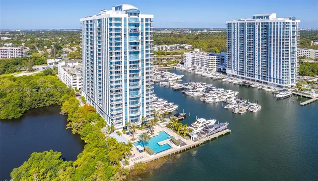 a view of a city with tall buildings