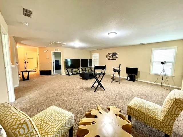a living room with furniture