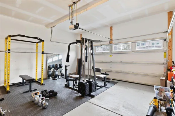 a room with gym equipment