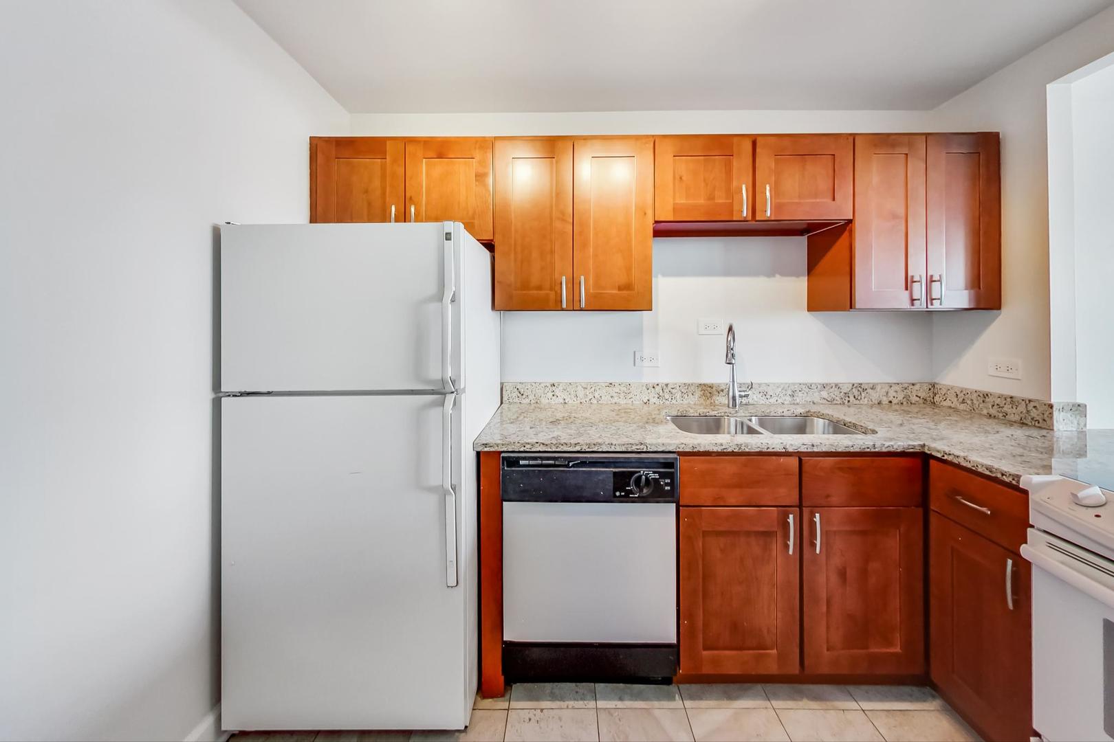 655 West Irving Park Road, Unit 5405 Chicago, IL 60613 - Photo 10 of 31 a kitchen with stainless steel appliances granite countertop a refrigerator and a sink