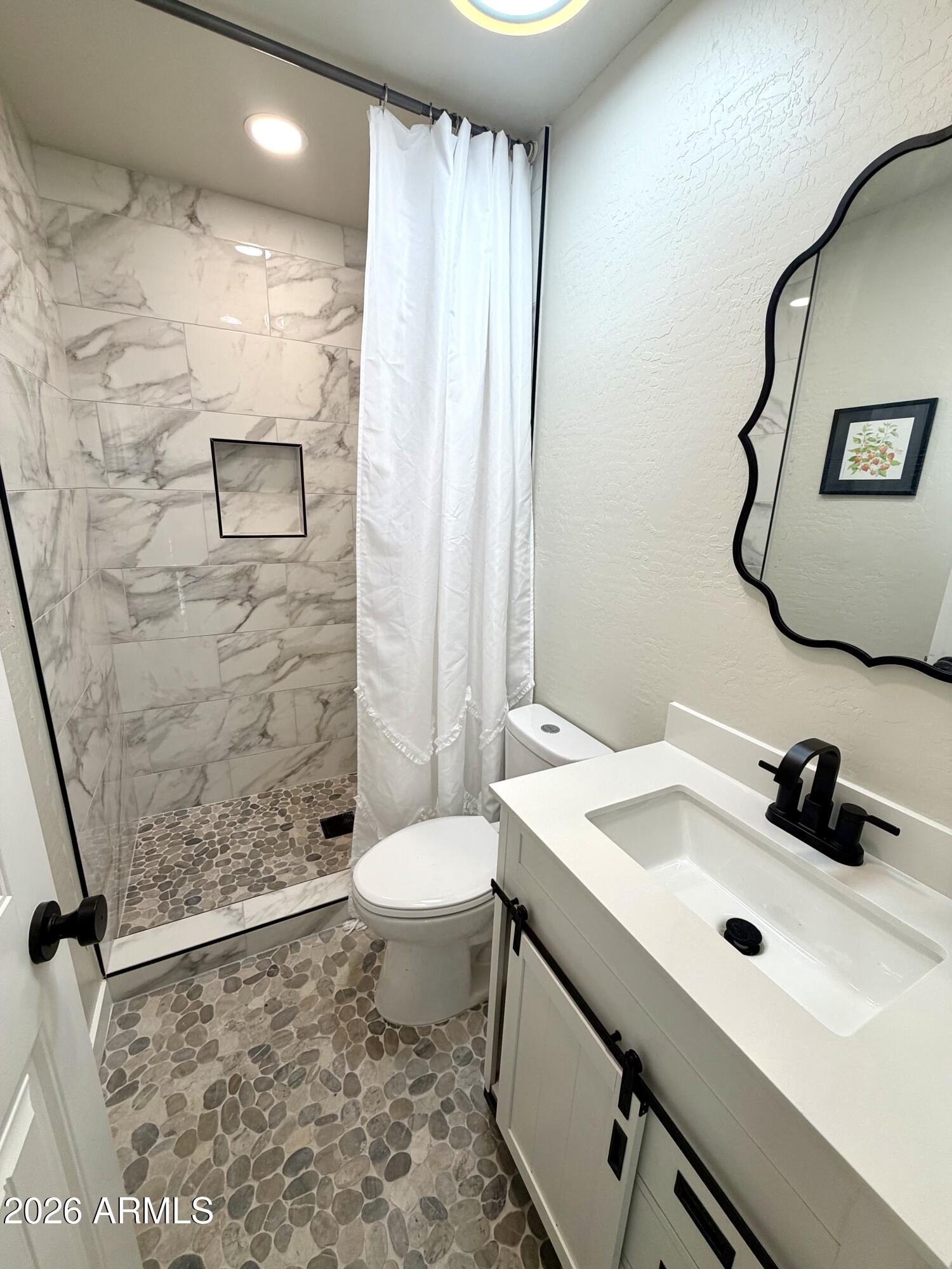 1165 North Mountain View Road Apache Junction, AZ 85119 - Photo 17 of 29 a bathroom with a sink toilet and shower