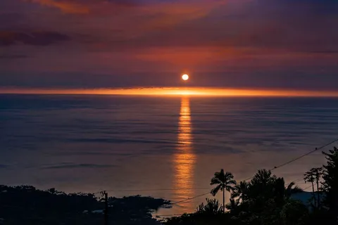 a view of lake and mountain