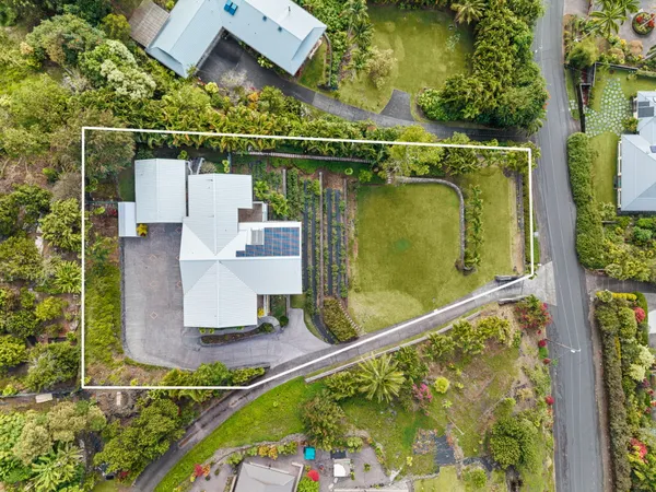 a view of a garden with an outdoor space