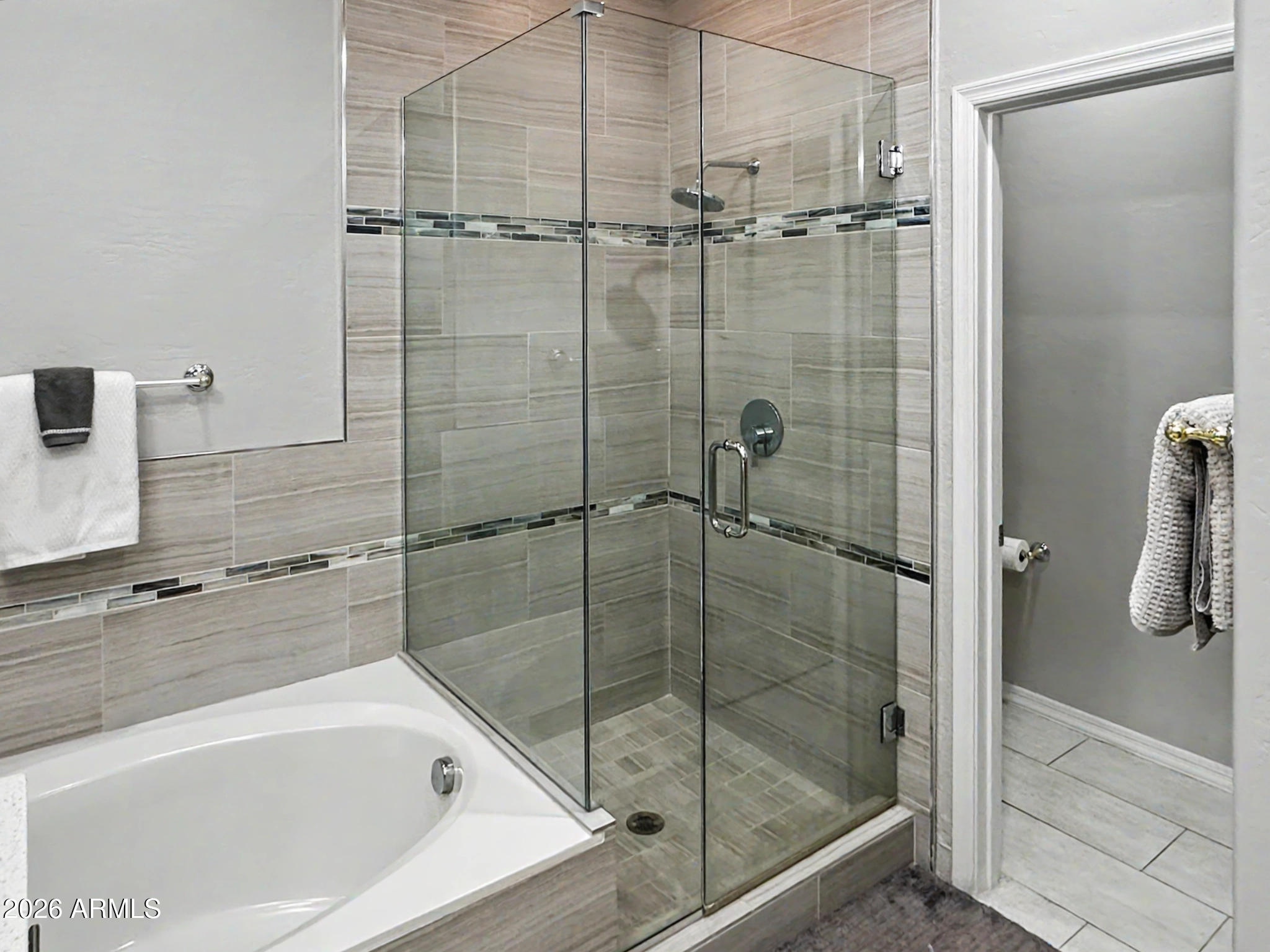 3935 East Rough Rider Road, Unit 1144 Phoenix, AZ 85050 - Photo 10 of 31 a bathroom with a shower and a bath tub