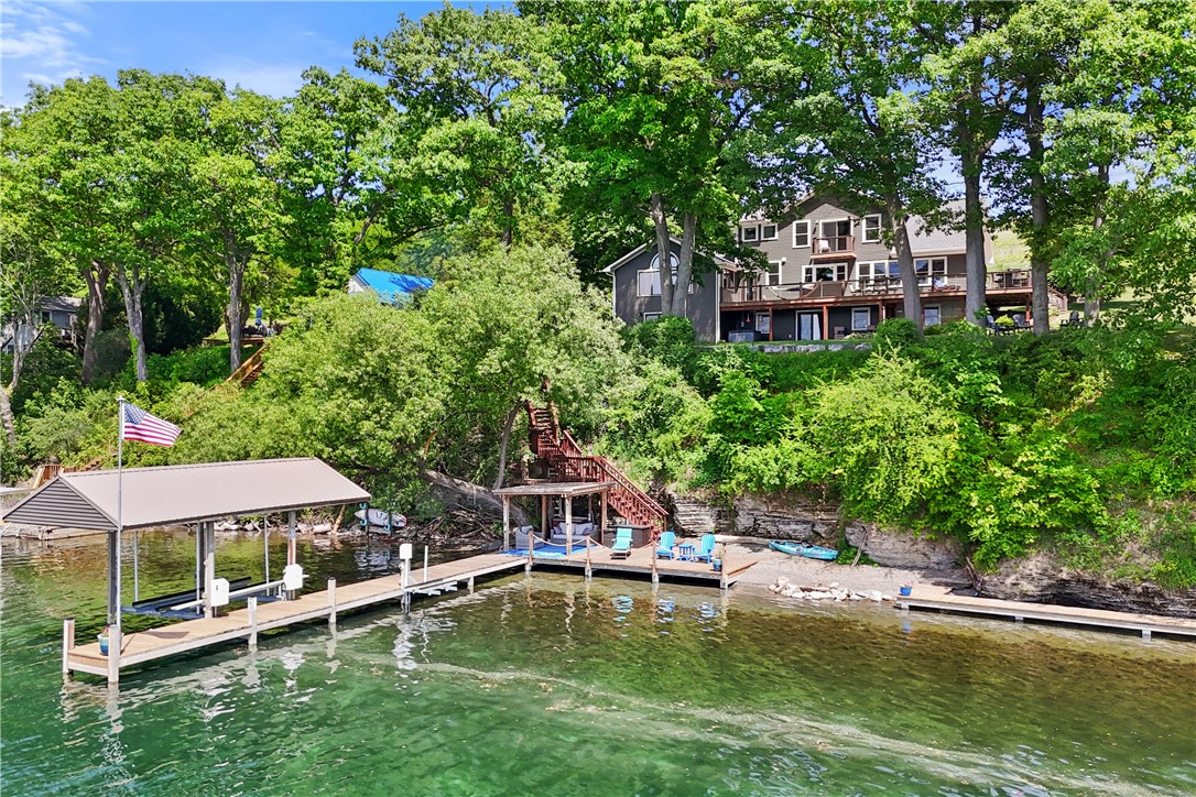 5580 Peach Orchard Road Hector, NY 14841 - Photo 2 of 50 Main dock with boat lift and pavilion, only 34 ste